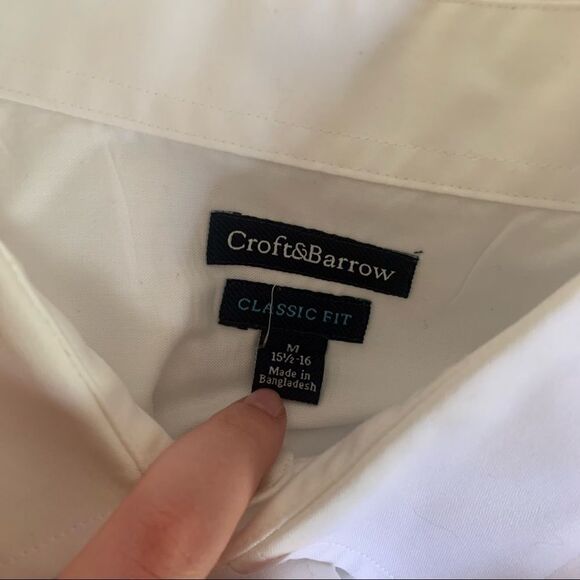 Croft and Borrow Classic Fit NWOT White Button Down Collared Short Sleeve Top - Picture 6 of 6